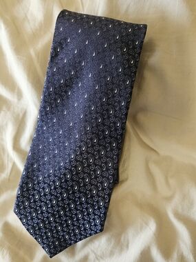 Ermenegildo Zegna Navy Paisley Silk Tie